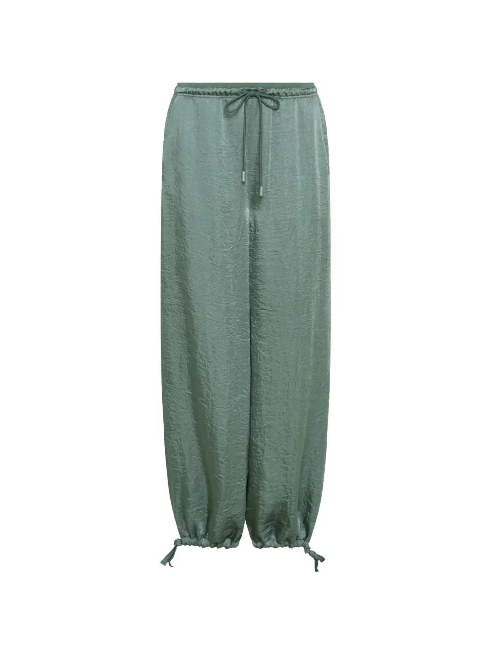 Marella crinkle twill drawstring trousers - Verde