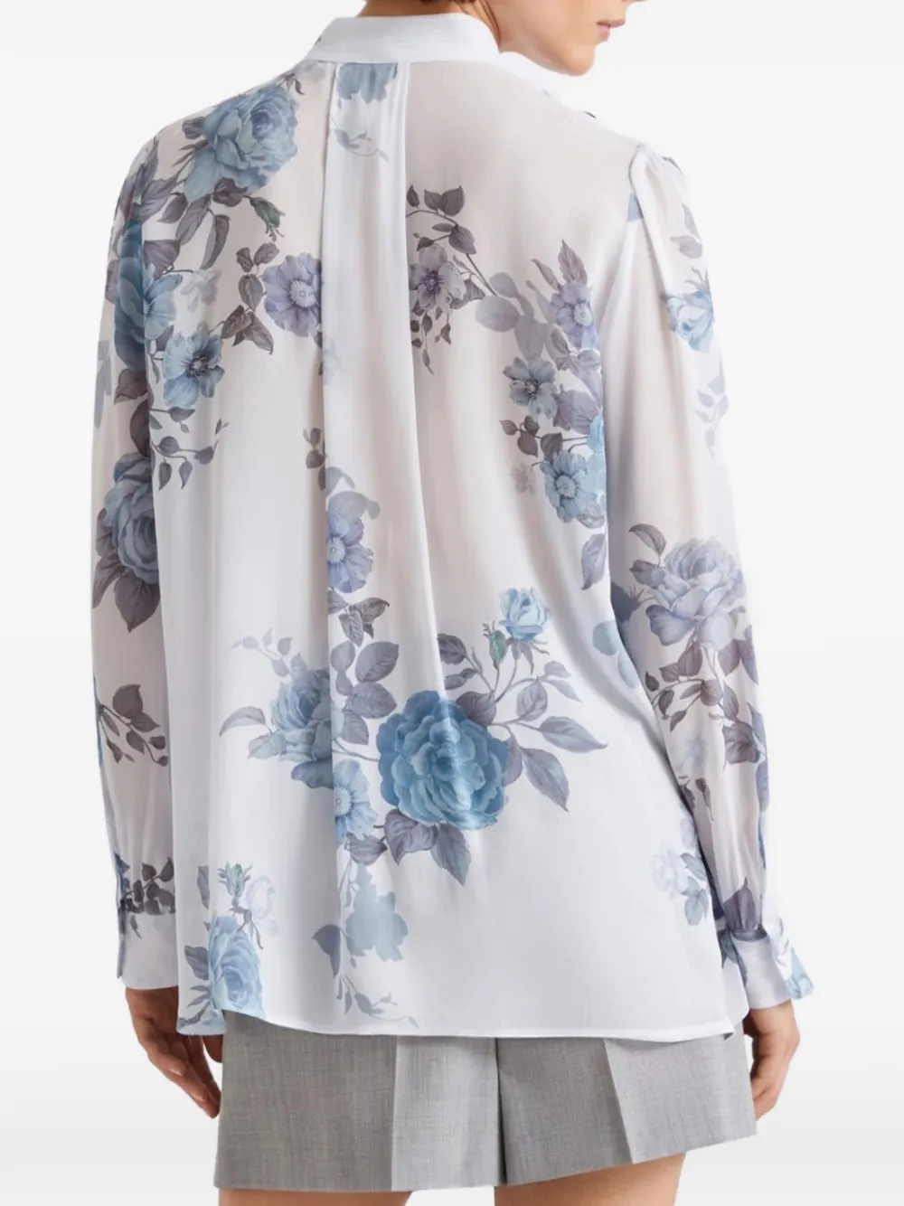  Marella Ruffled Floral Blouse - White 