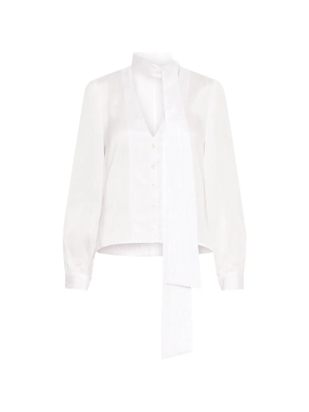 Marella MLLRAGNI pinstripe tie-neck shirt - Bianco