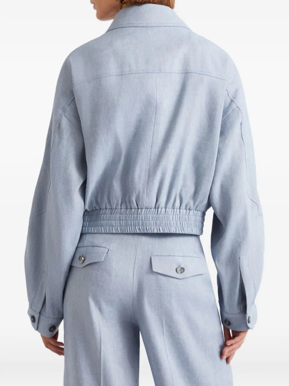  Marella Embellished Cropped Jacket - Blue 