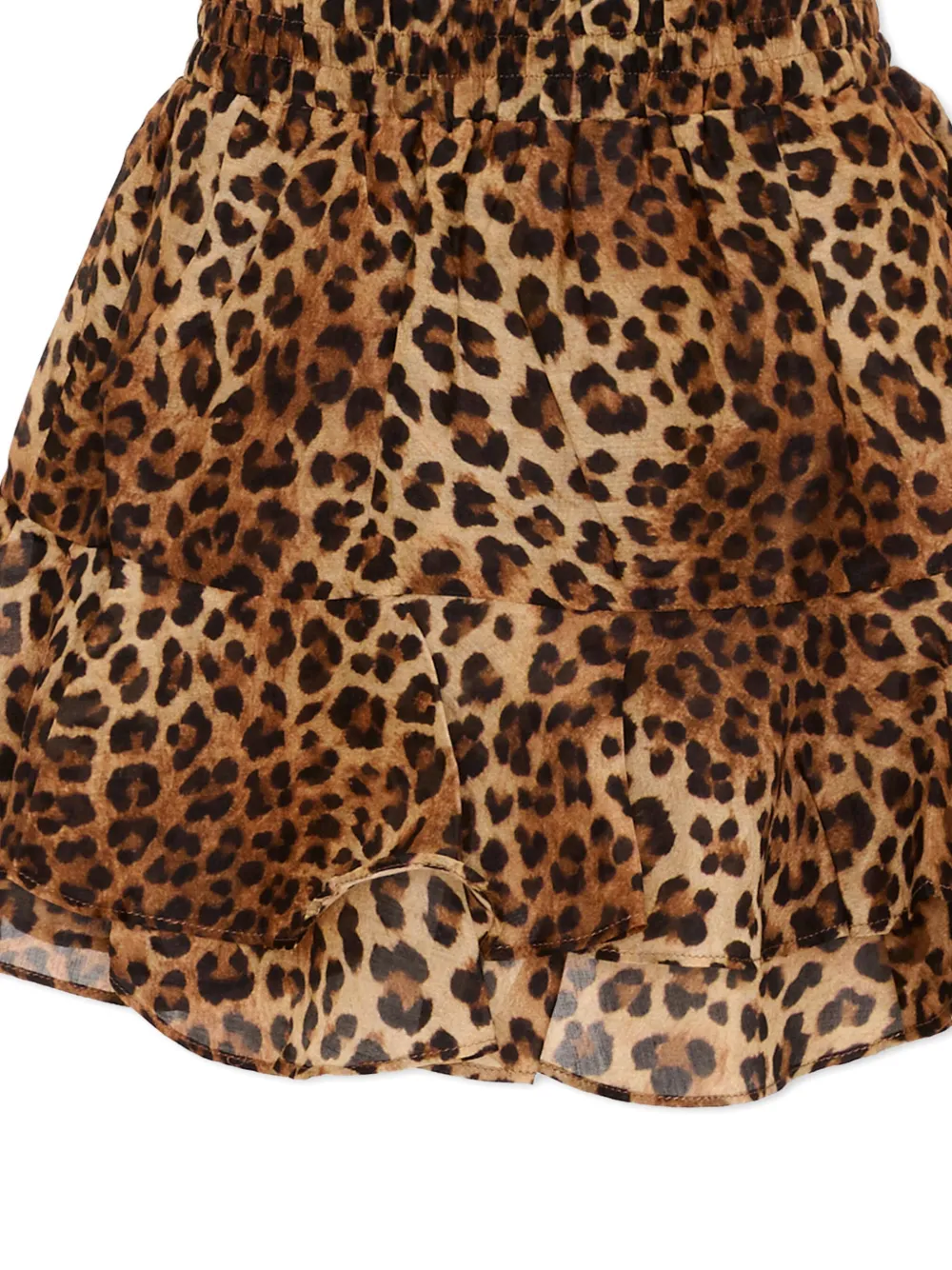MC2 Saint Barth Kids Eivissa rok met luipaardprint en ruches Beige