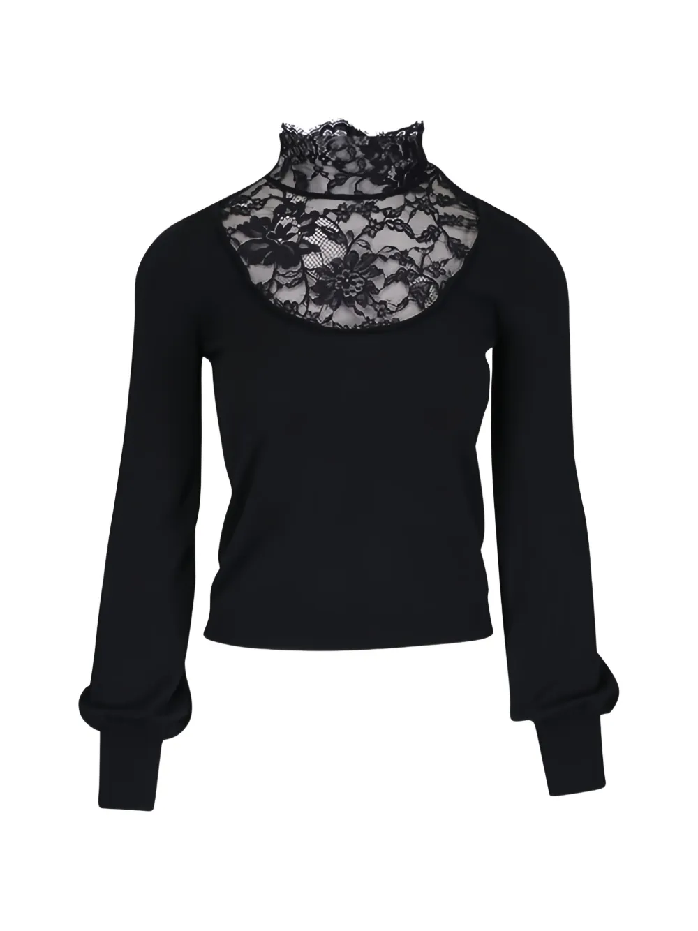 Valentino Garavani lace-detail wool sweater - Black