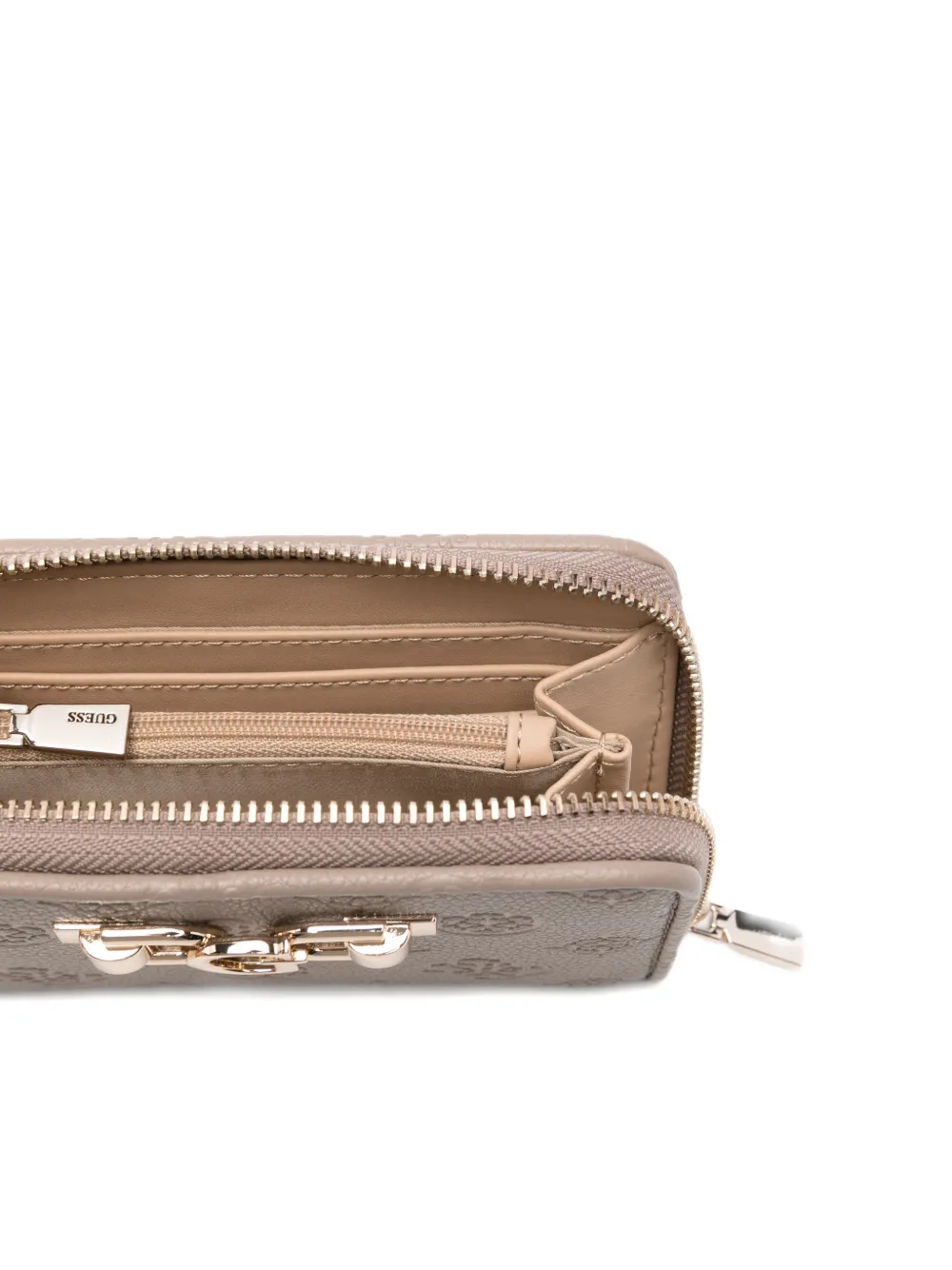  Guess Usa Debossed-monogram Wallet - Neutrals 