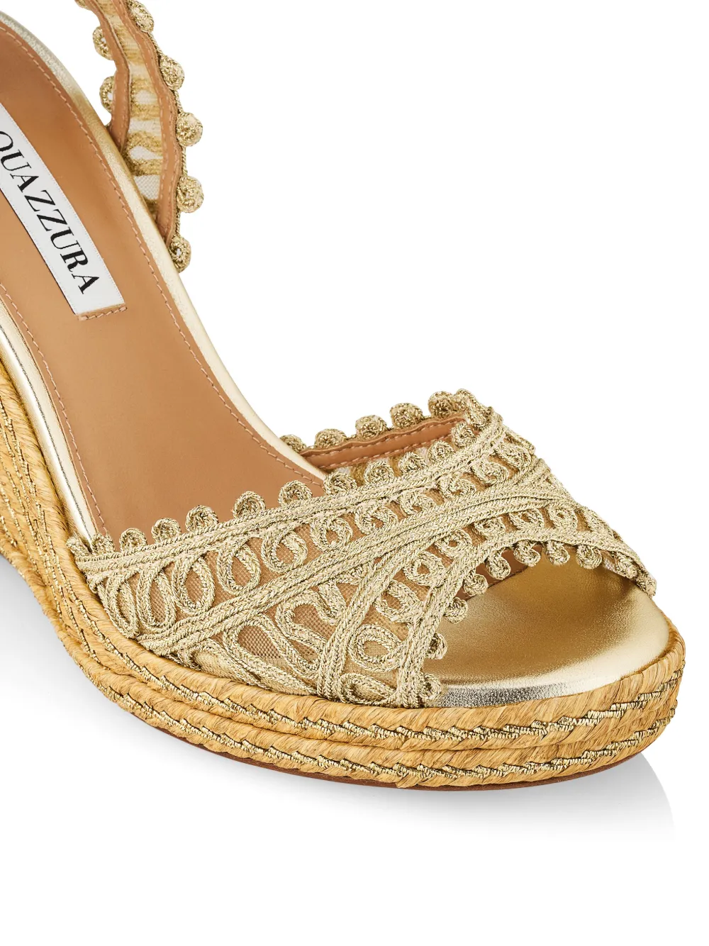 Aquazzura Sleehakken met touw afwerking Goud