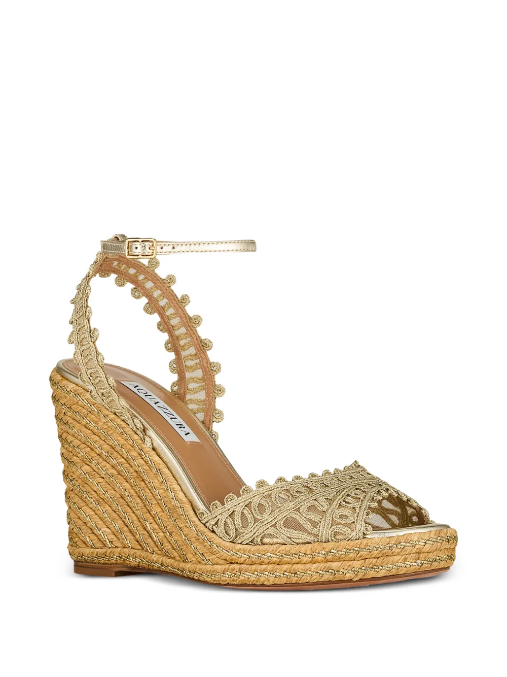 Aquazzura Sleehakken met touw afwerking Goud