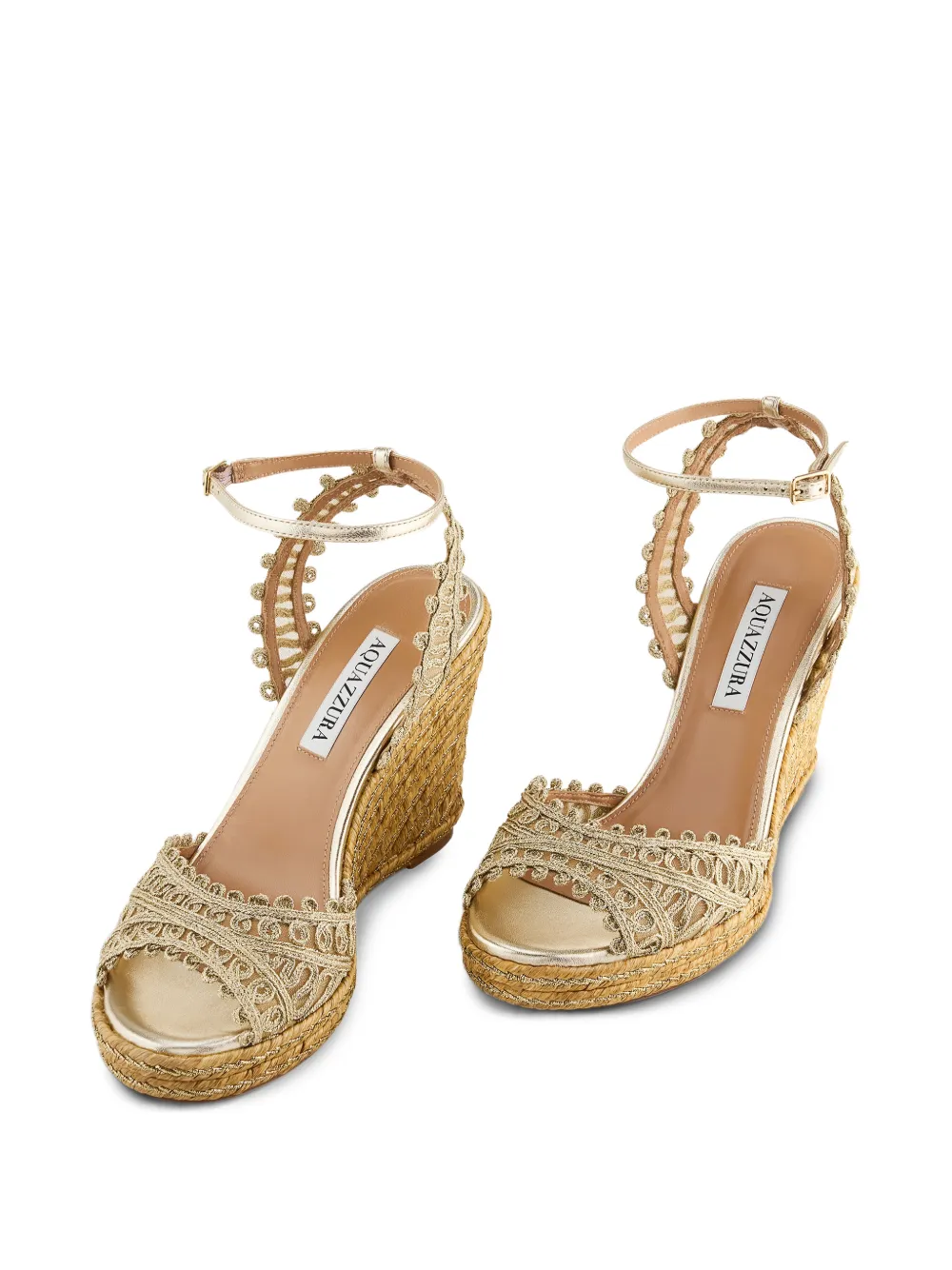 Aquazzura Sleehakken met touw afwerking Goud
