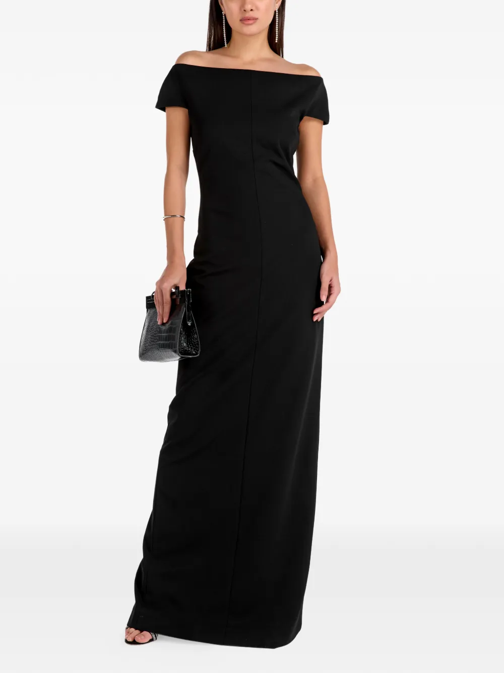 Solace London off-the-shoulder maxi dress - Nero