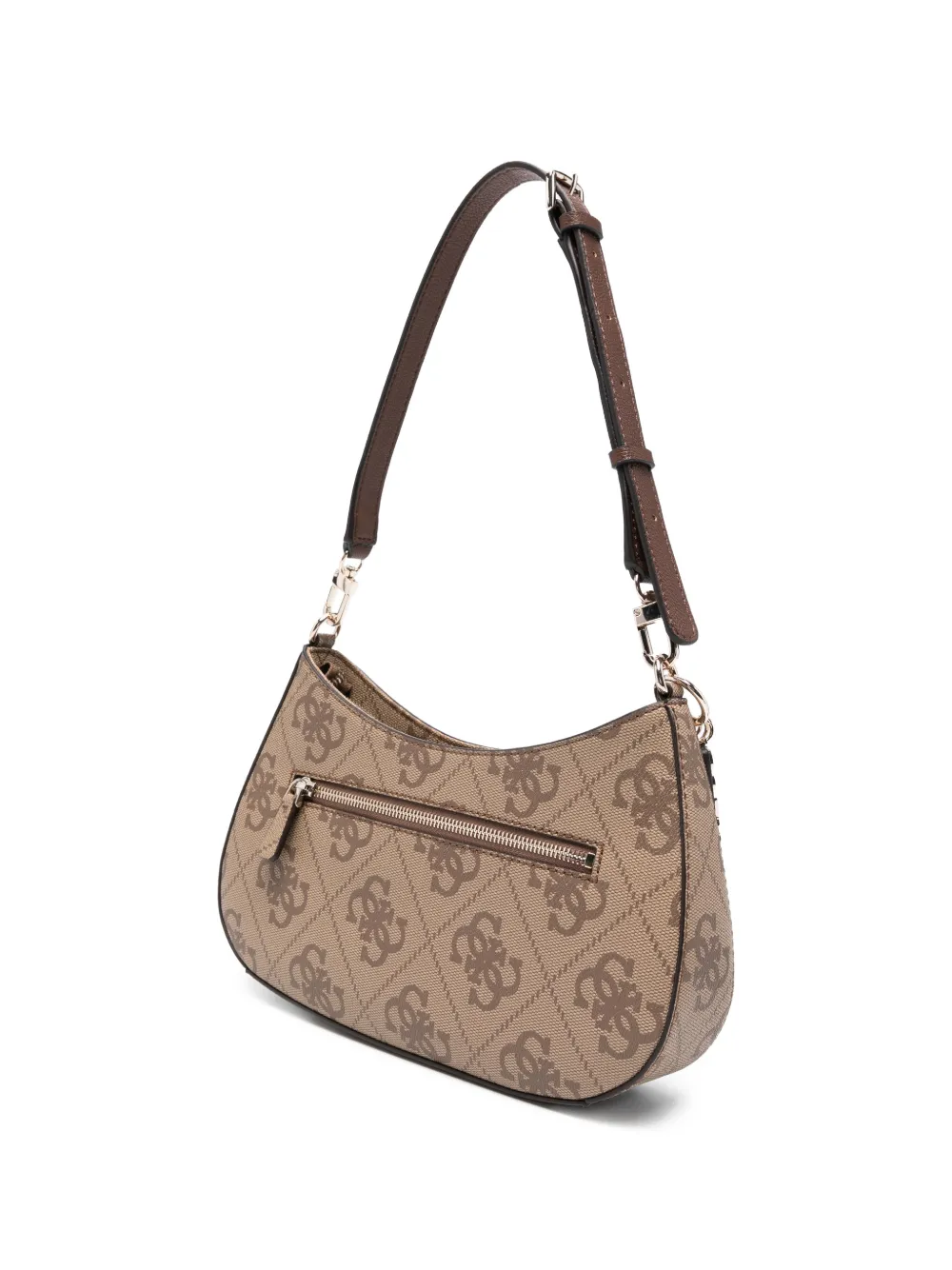 GUESS USA Schoudertas met monogram bedel Beige