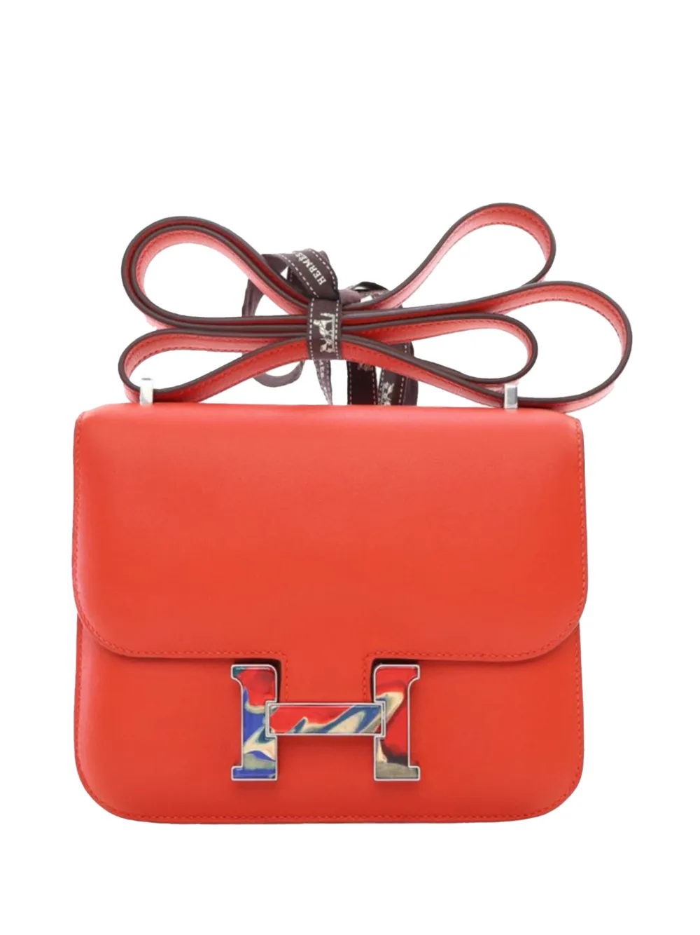 Hermès Pre-Owned 2021 Mini Swift Marble Constance 18 crossbody bag - Arancione