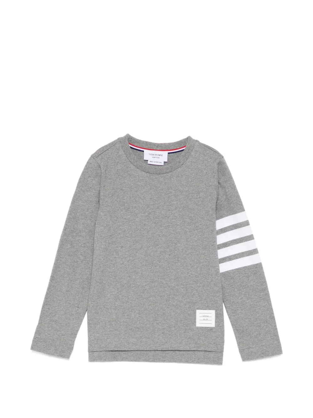 Thom Browne Kids' Stripe Long-sleeve Top In Gray