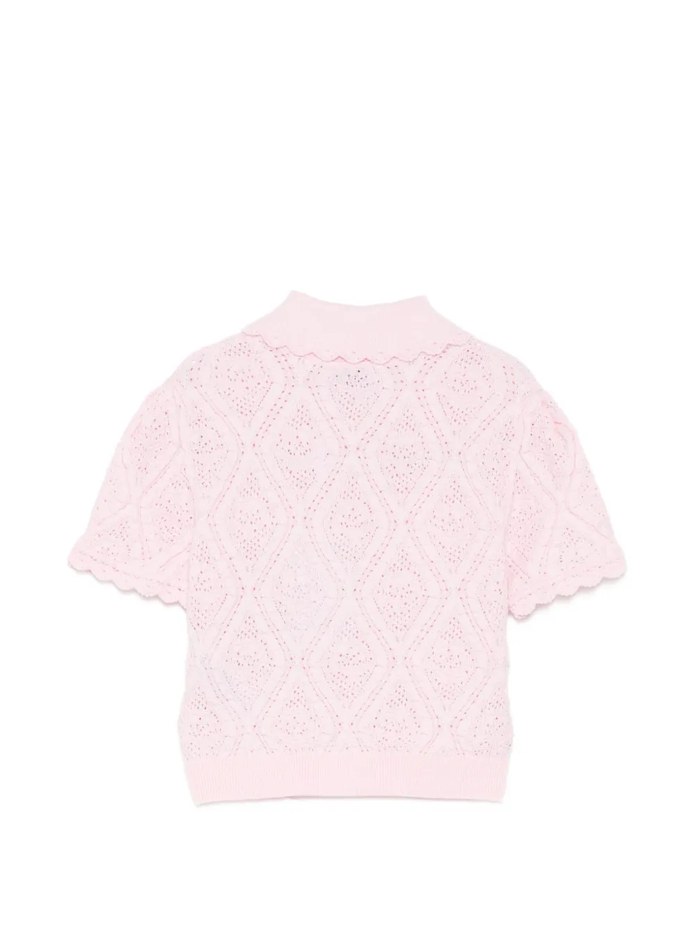 Self-Portrait Kids Gehaakte shirt met bloemen Roze