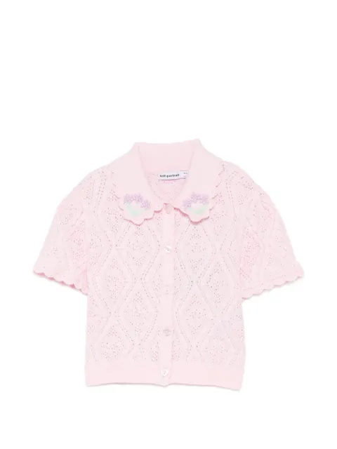 Self-Portrait Kids floral crochet shirt