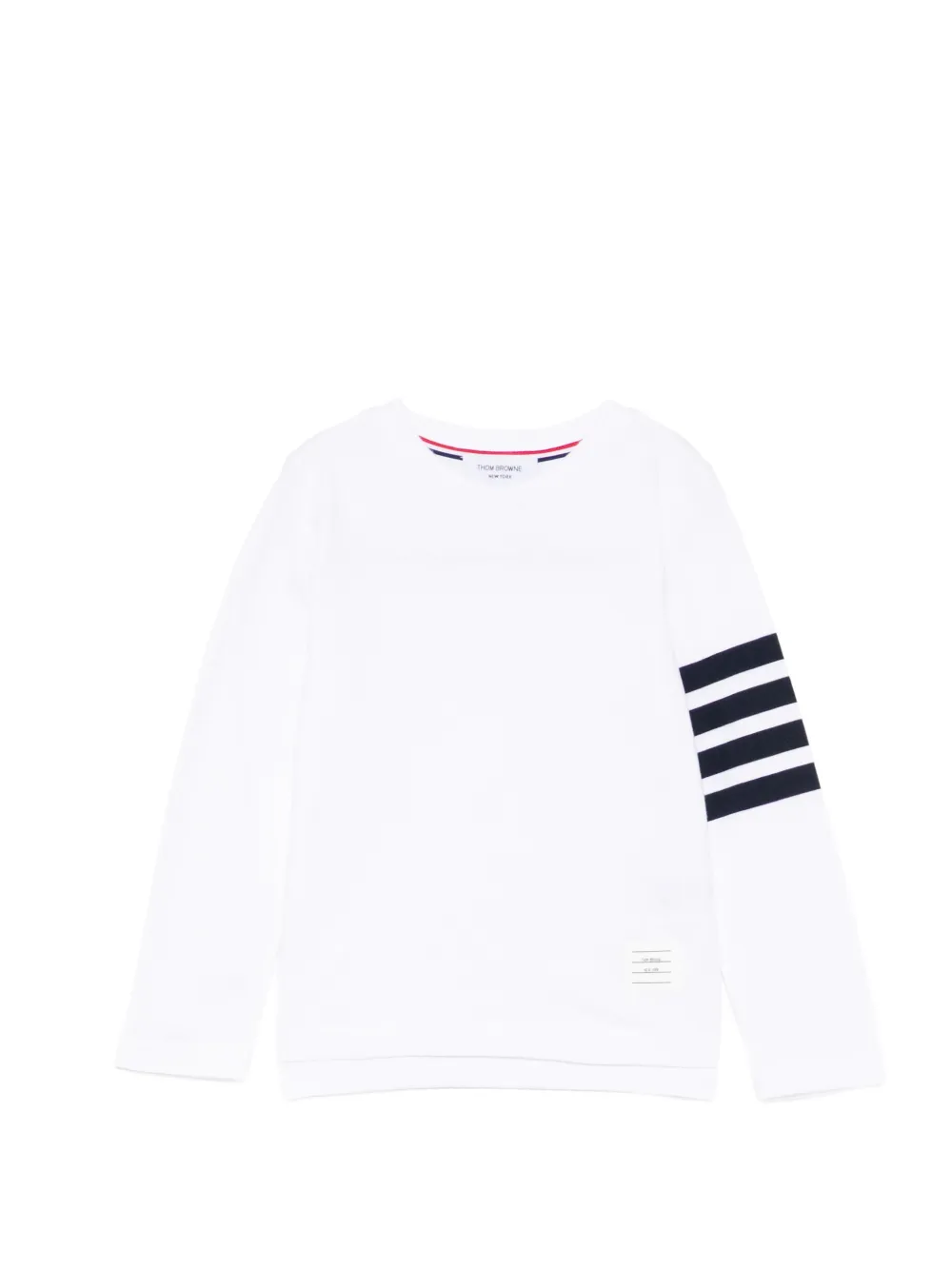 Thom Browne Kids' Stripe Long-sleeve Top In White