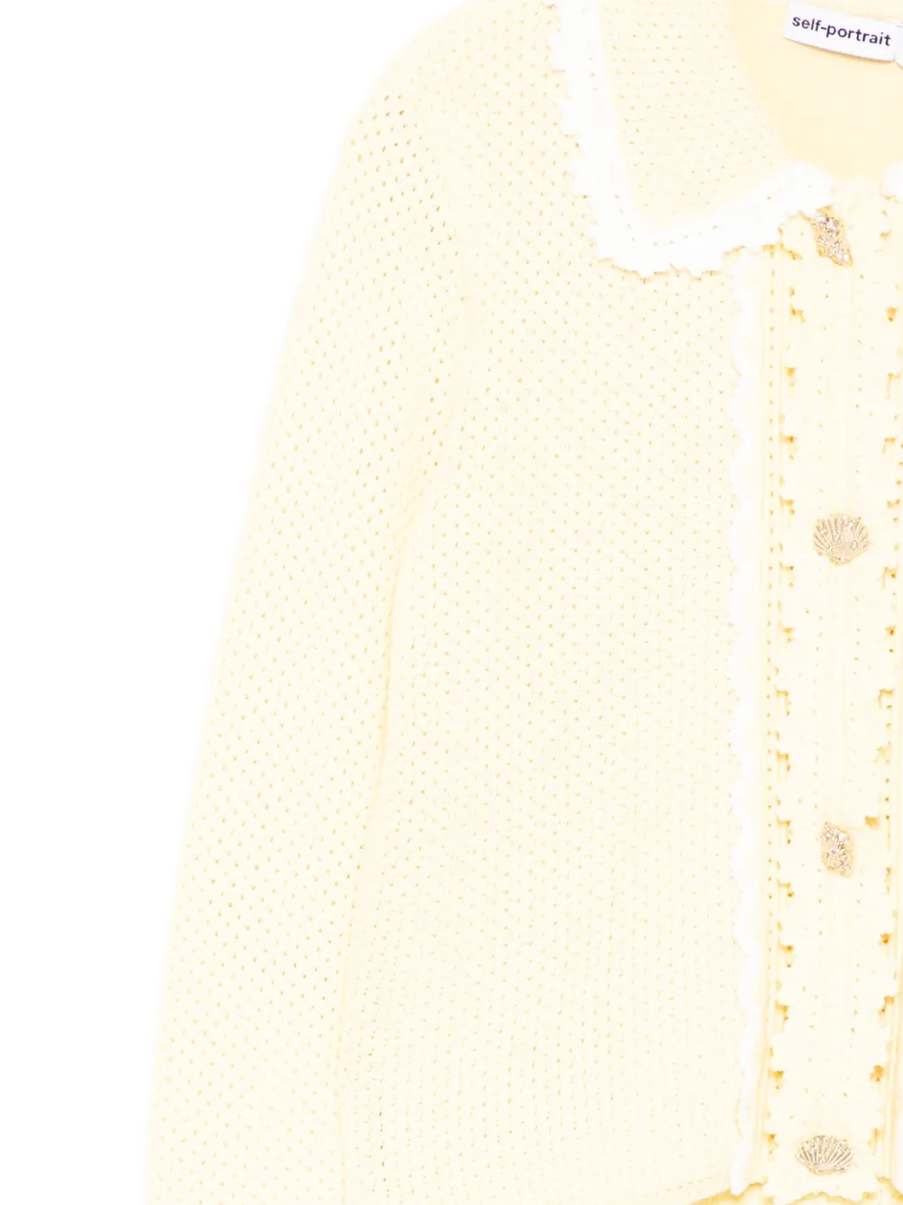 Self-Portrait Kids Pointelle vest Geel
