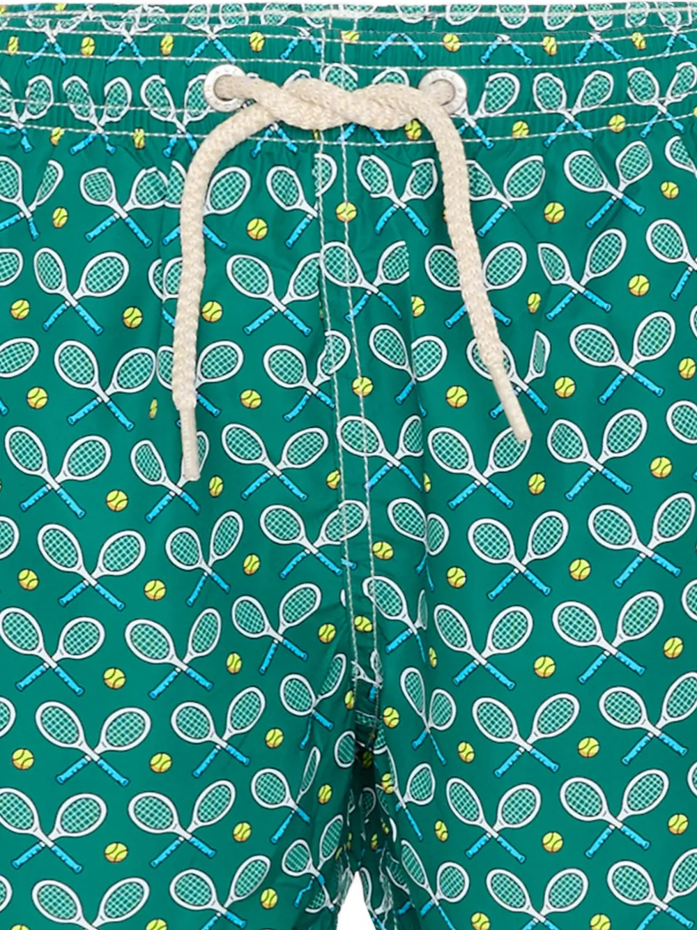  Mc2 Saint Barth Kids Racquet-print Swim Shorts - Green 