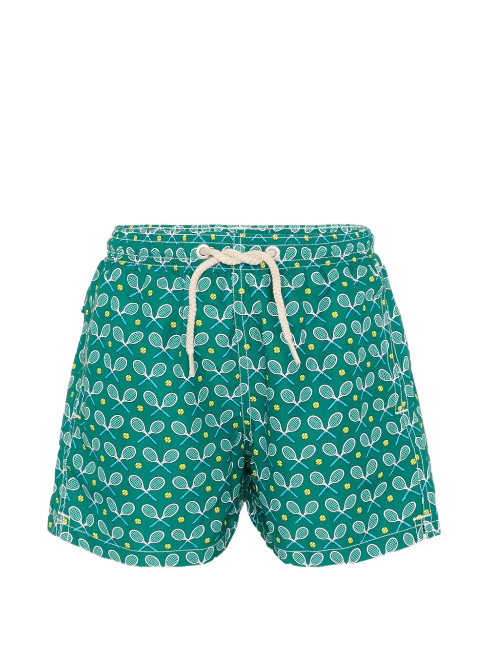 MC2 Saint Barth Kids racquet-print swim shorts - Verde