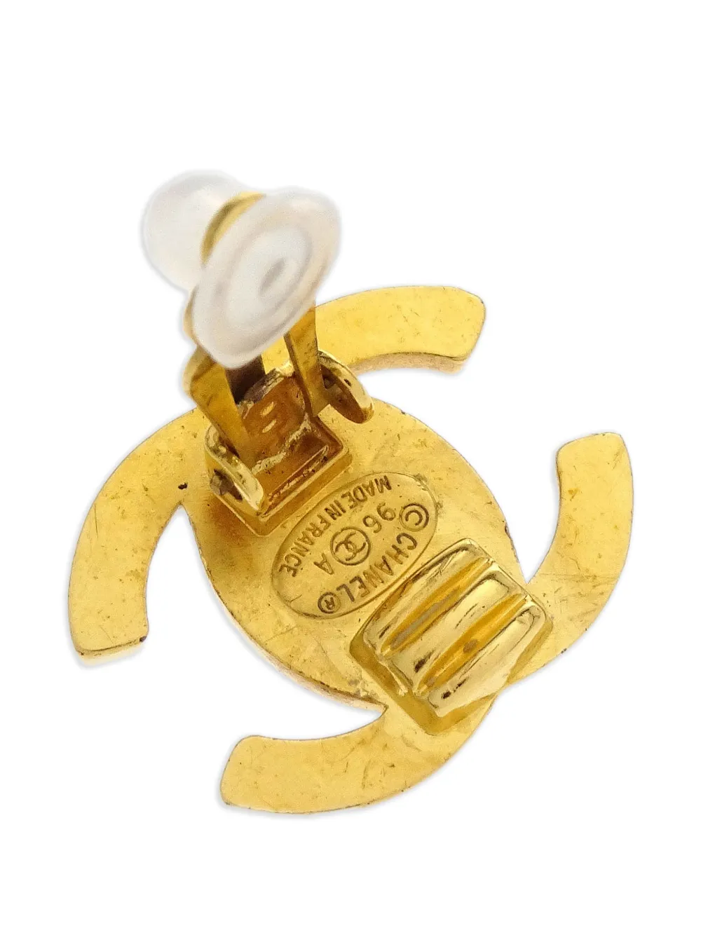 1996 Cc Turnlock Rhinestone Earrings