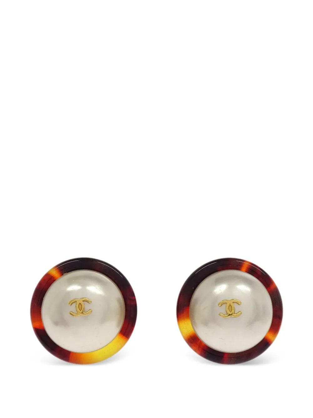 1997 Cc Faux-Pearl Clip-On Earrings