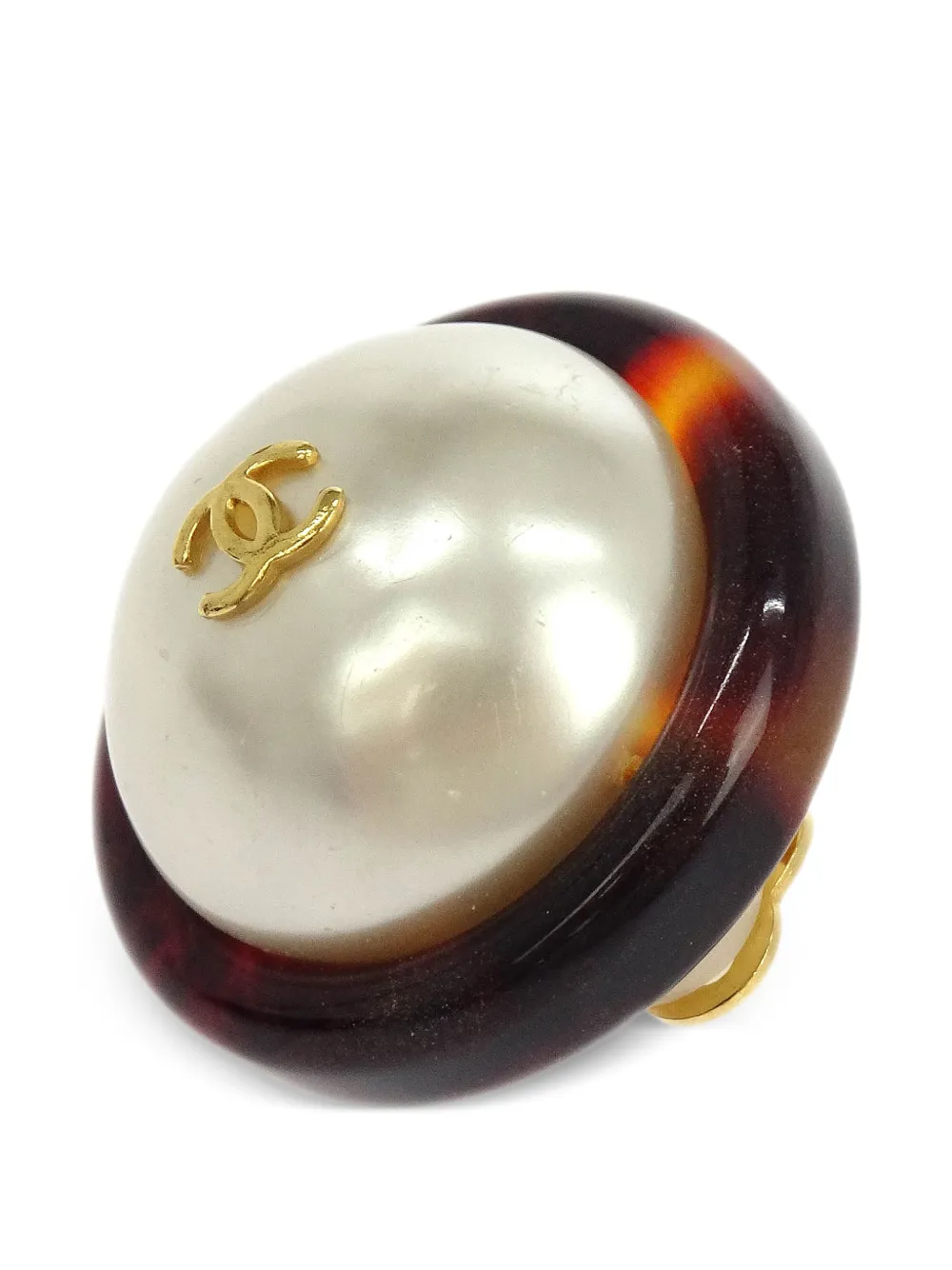 1997 Cc Faux-Pearl Clip-On Earrings
