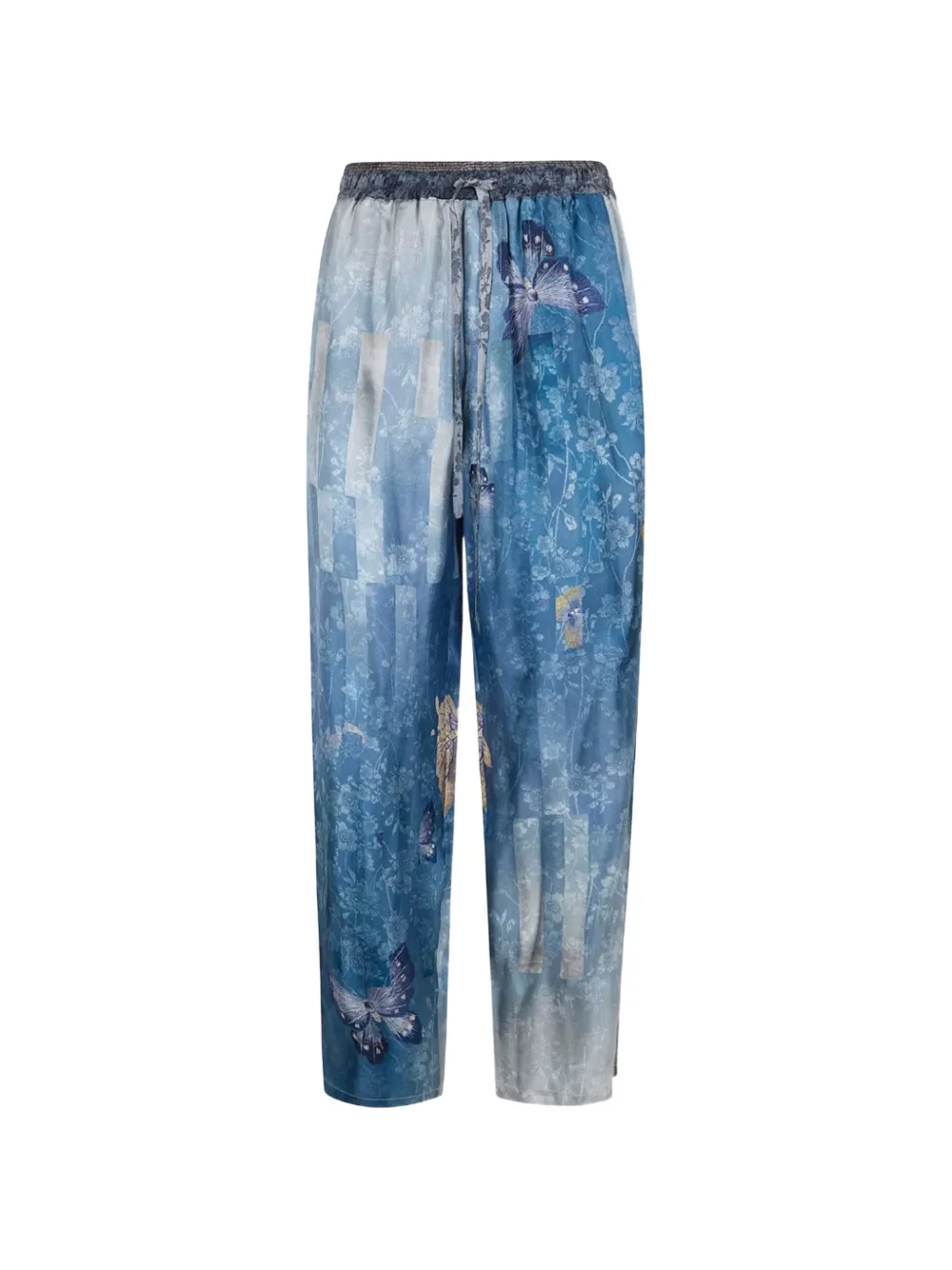 Pierre-Louis Mascia floral-print drawstring trousers - Blu