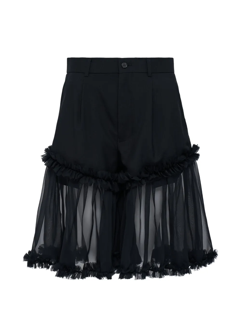 Noir Kei Ninomiya ruffled shorts - Nero