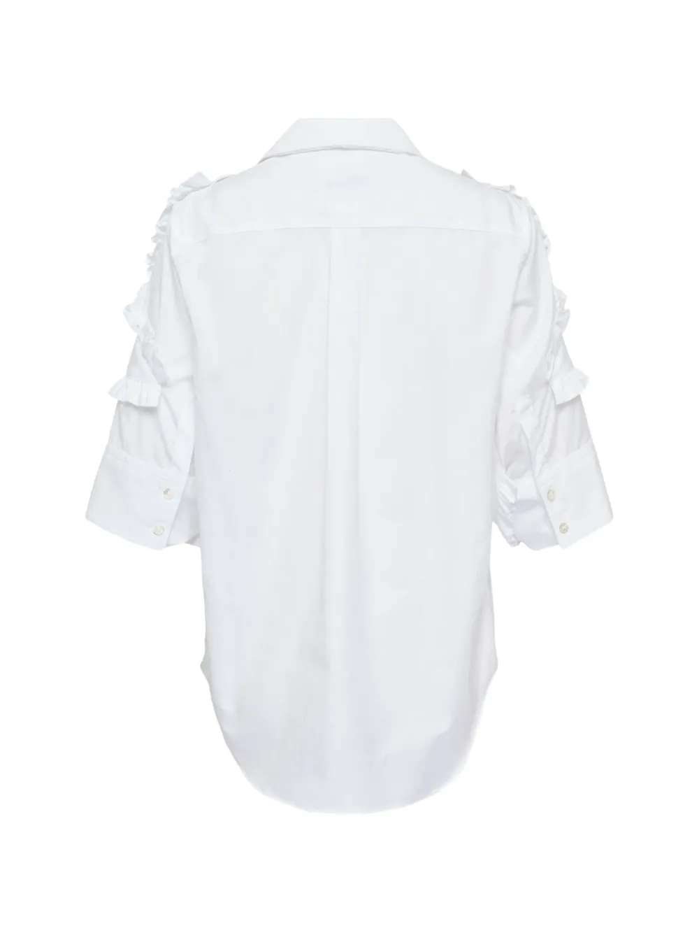 Noir Kei Ninomiya Katoenen shirt met ruches Wit