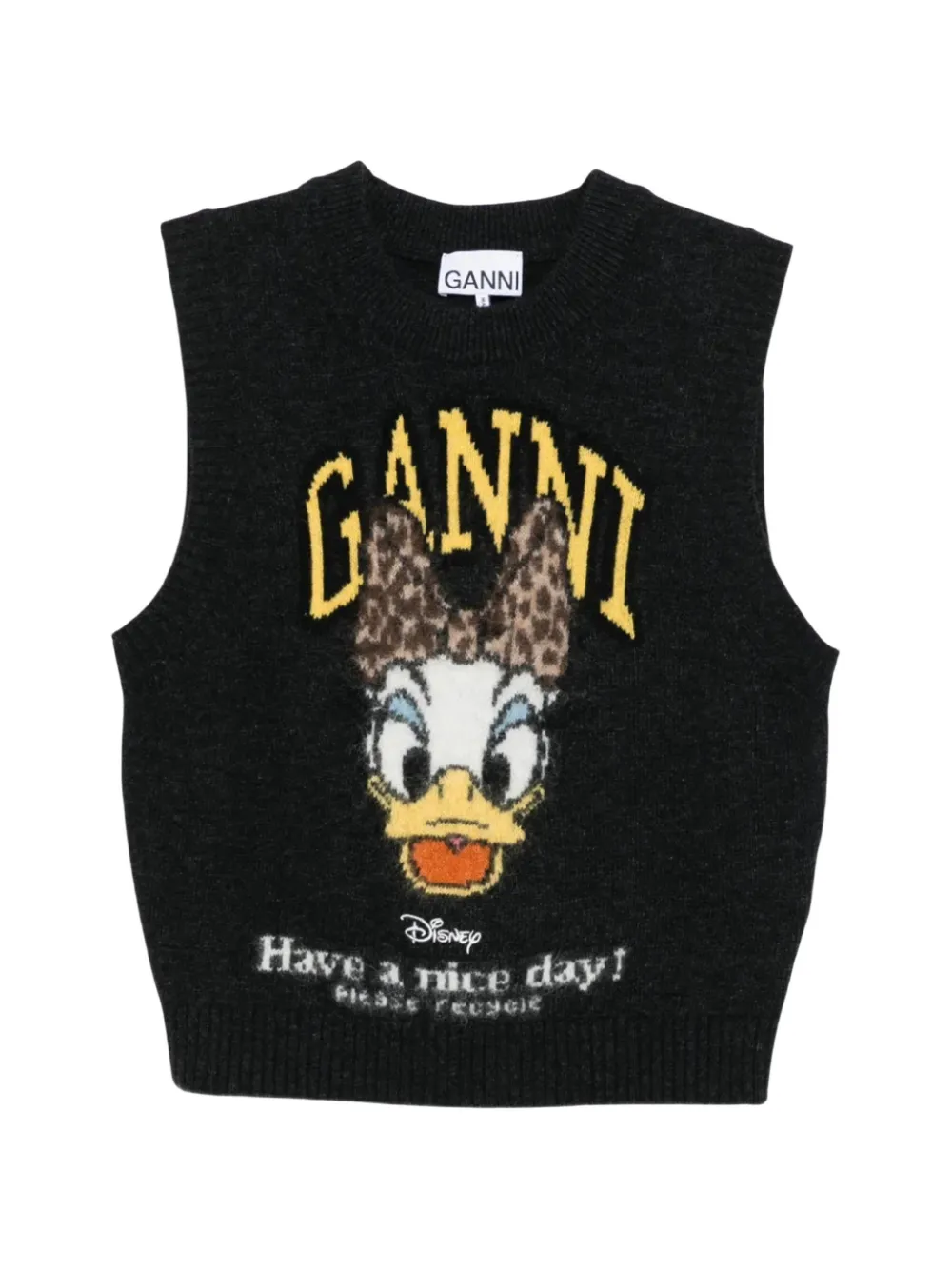 GANNI x Disney Daisy knitted vest - Grigio