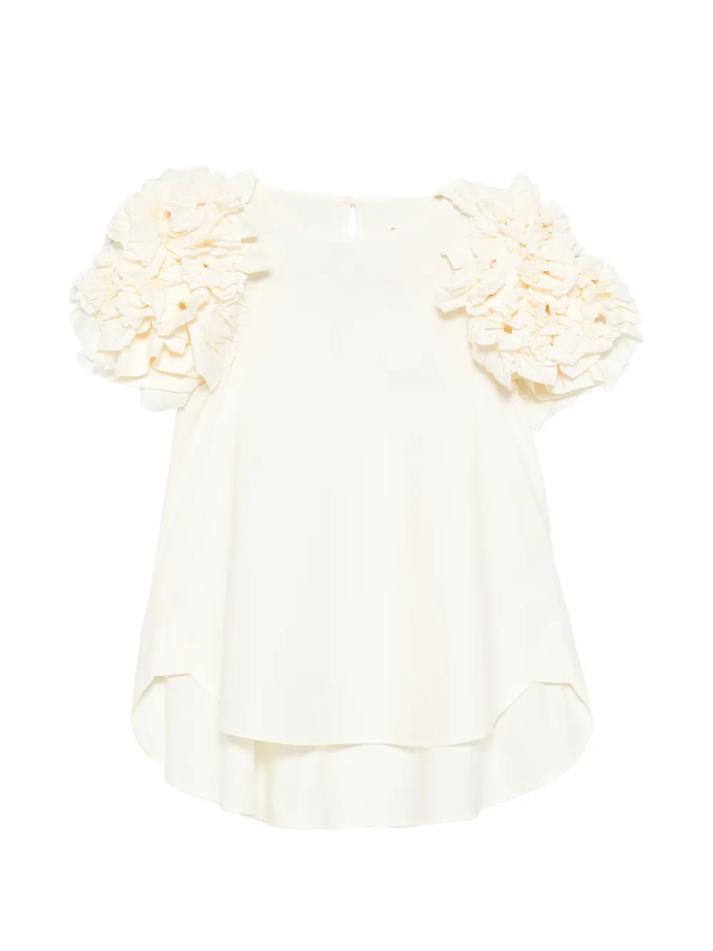 PSOPHIA ruffled-sleeve blouse - Toni neutri