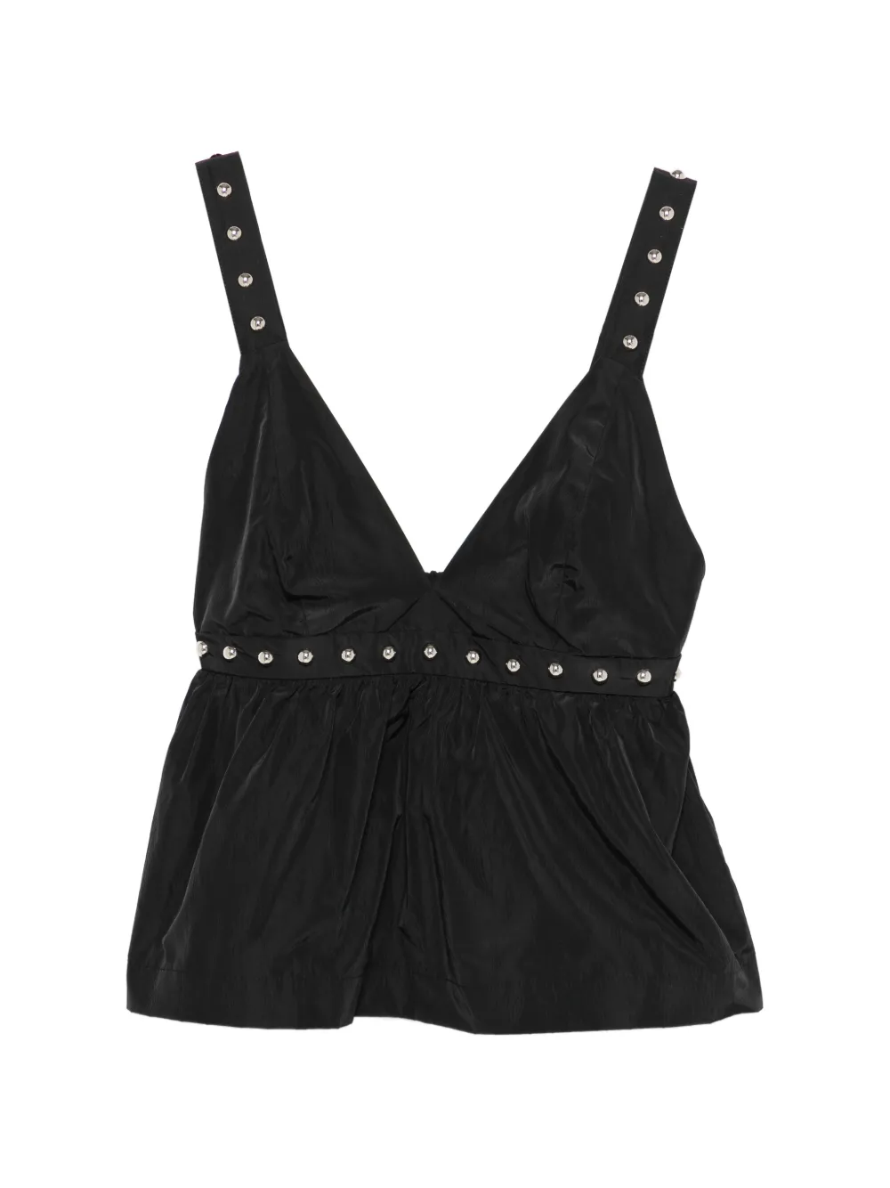 LIU JO stud-embellished V-neck top - Nero