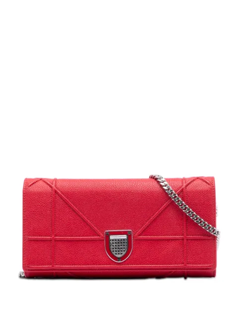 Christian Dior Pre-Owned 2015 Grained Calfskin Diorama Croisiere Wallet on Chain crossbody bag