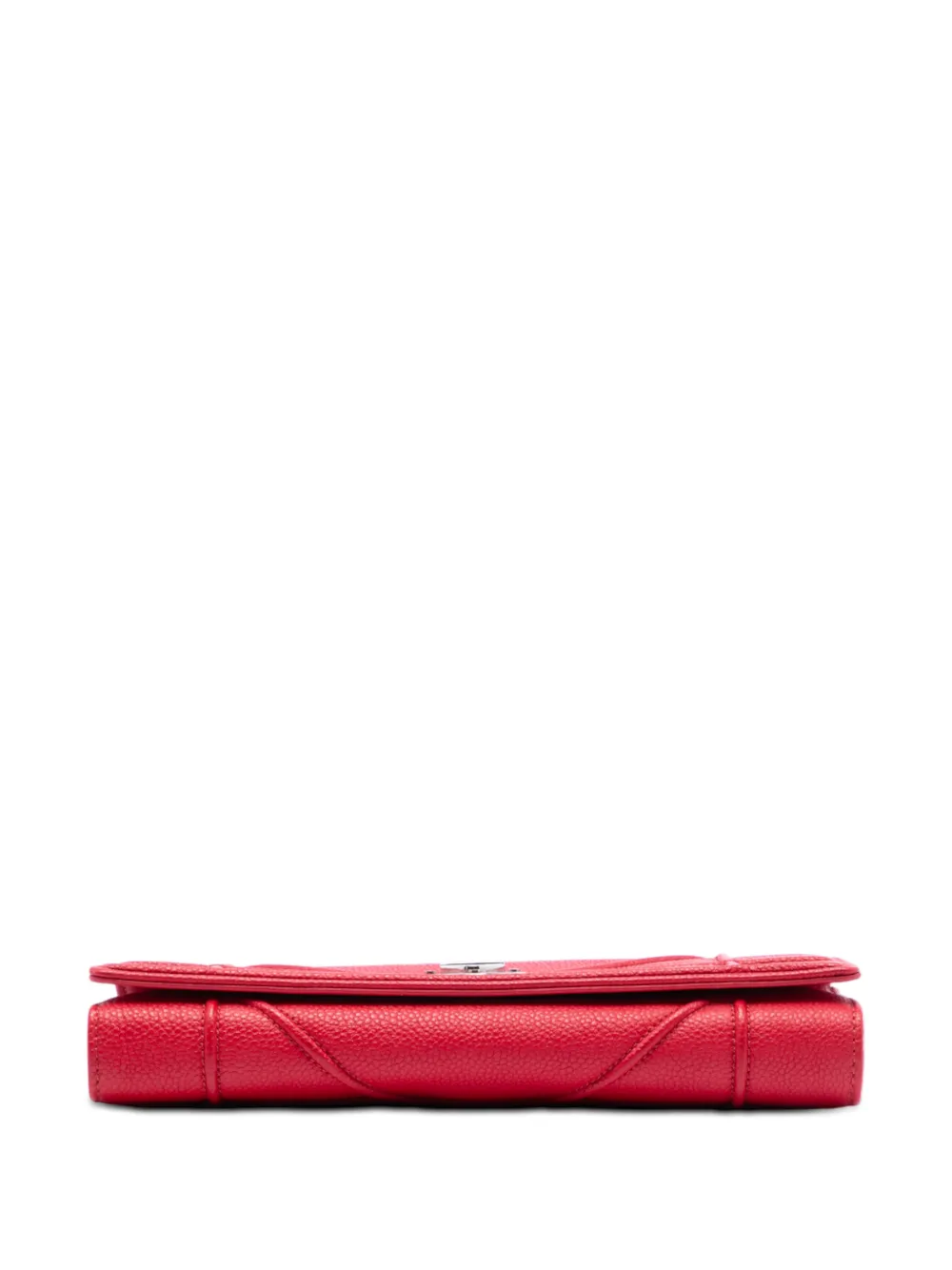  Christian Dior Pre-owned 2015 Grained Calfskin Diorama Croisiere Wallet On Chain Crossbody Bag - Red 
