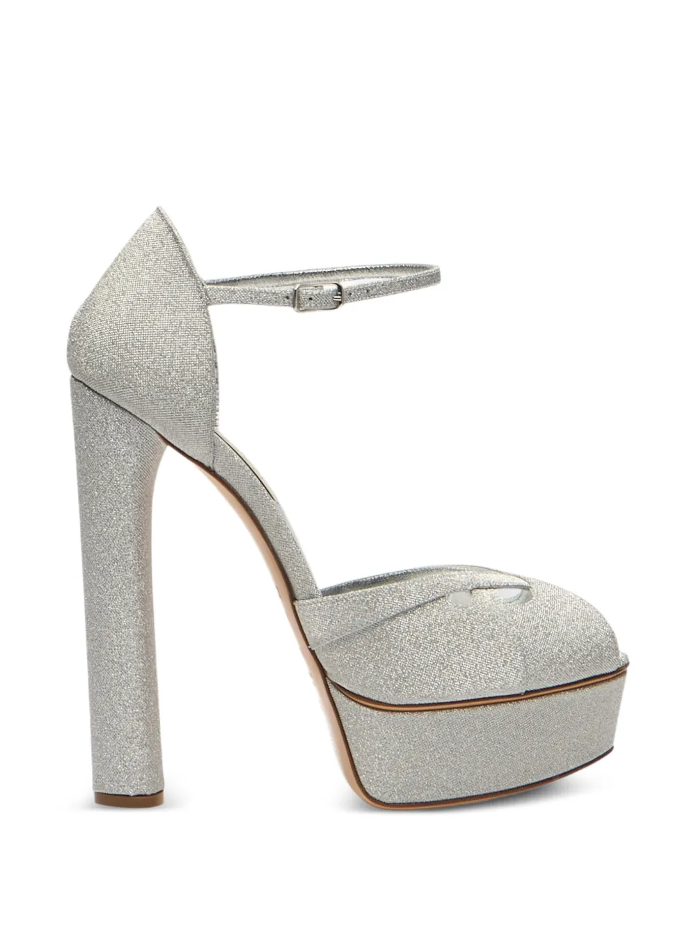 Casadei Flora Solar Eclipse sandalen met plateauzool Zilver