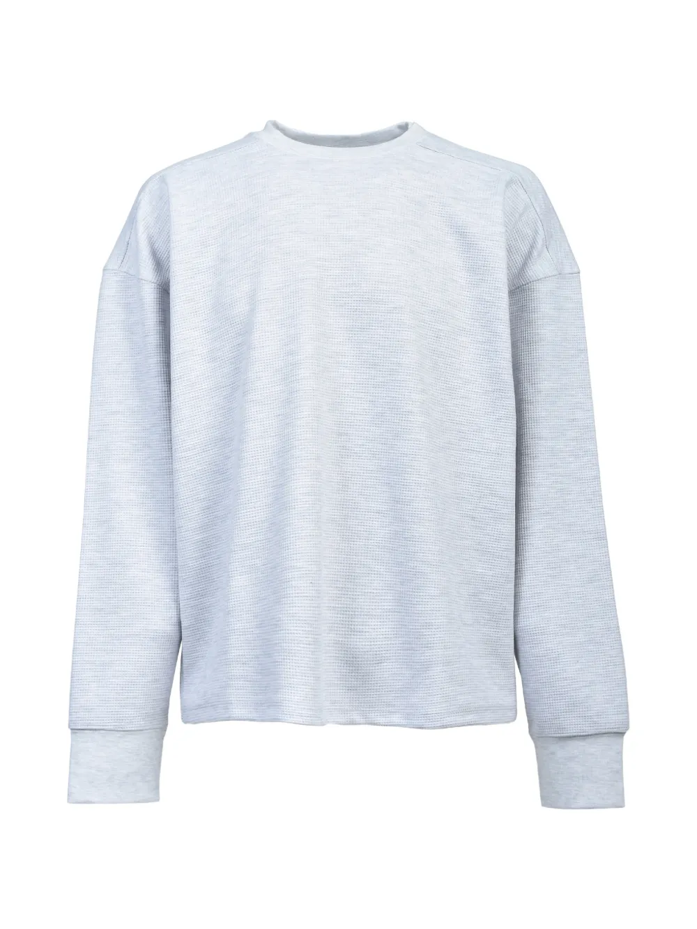 BREATH waffle-knit long-sleeved T-shirt - Grigio