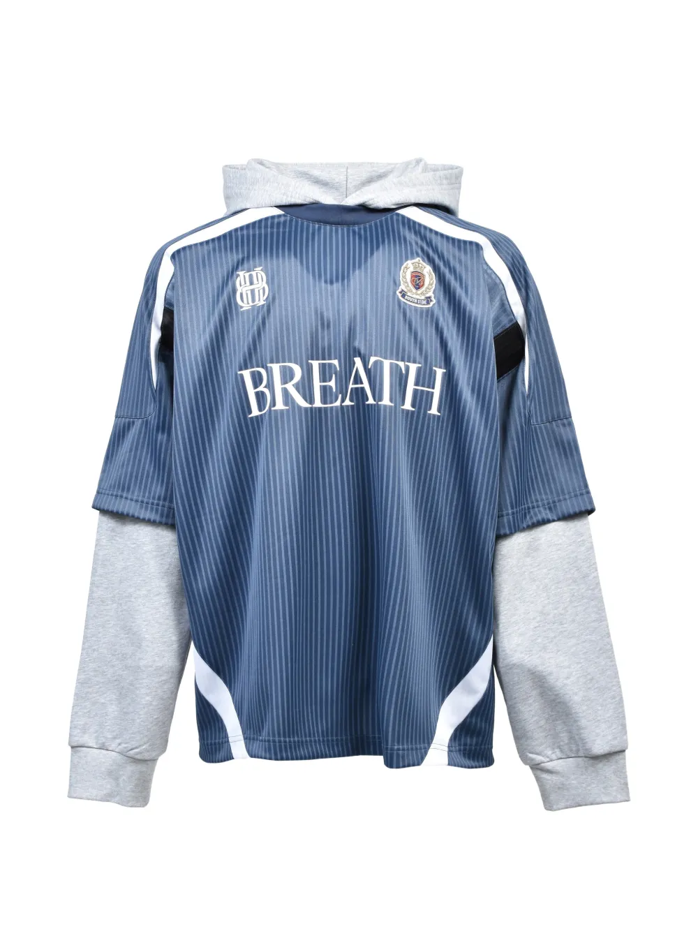 BREATH layered hoodie - Blue