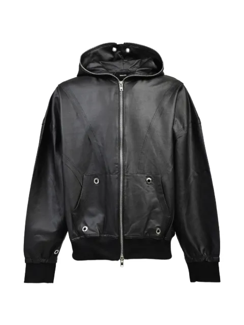 BREATH coated zip-up hoodie