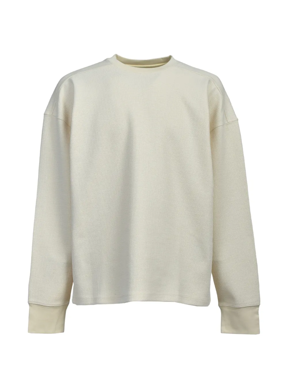 BREATH waffle-knit long-sleeve T-shirt - Toni neutri