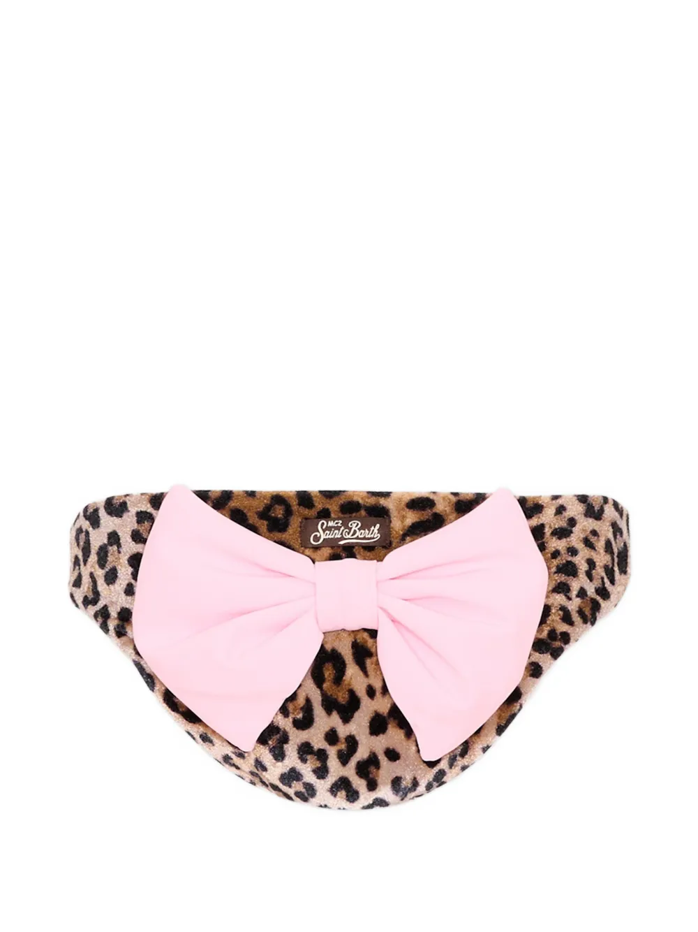  Mc2 Saint Barth Kids Bow Leopard Bikini Bottoms - Neutrals 