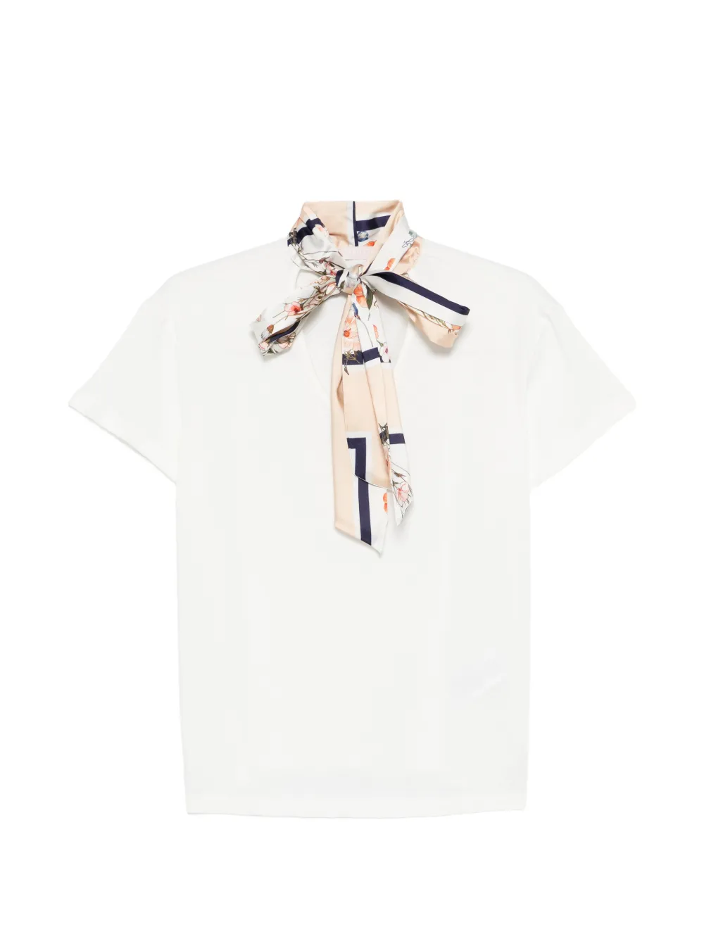 LIU JO neck-tie T-shirt - Bianco