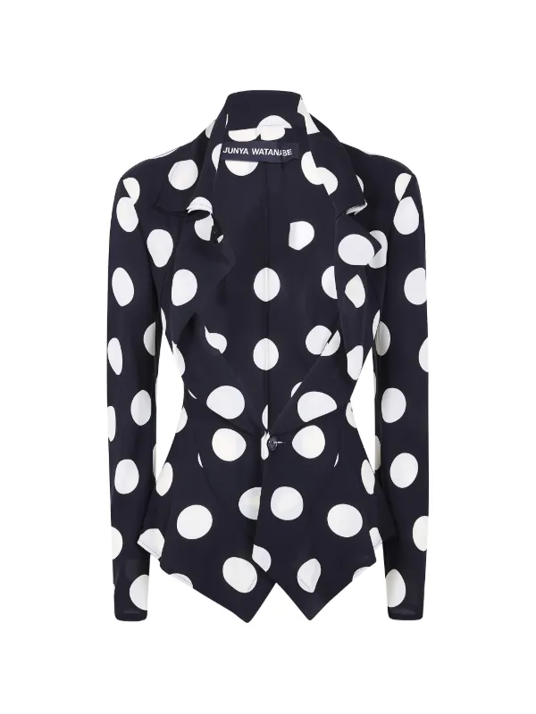 Junya Watanabe Polka-dot Ruffled Blazer in Black