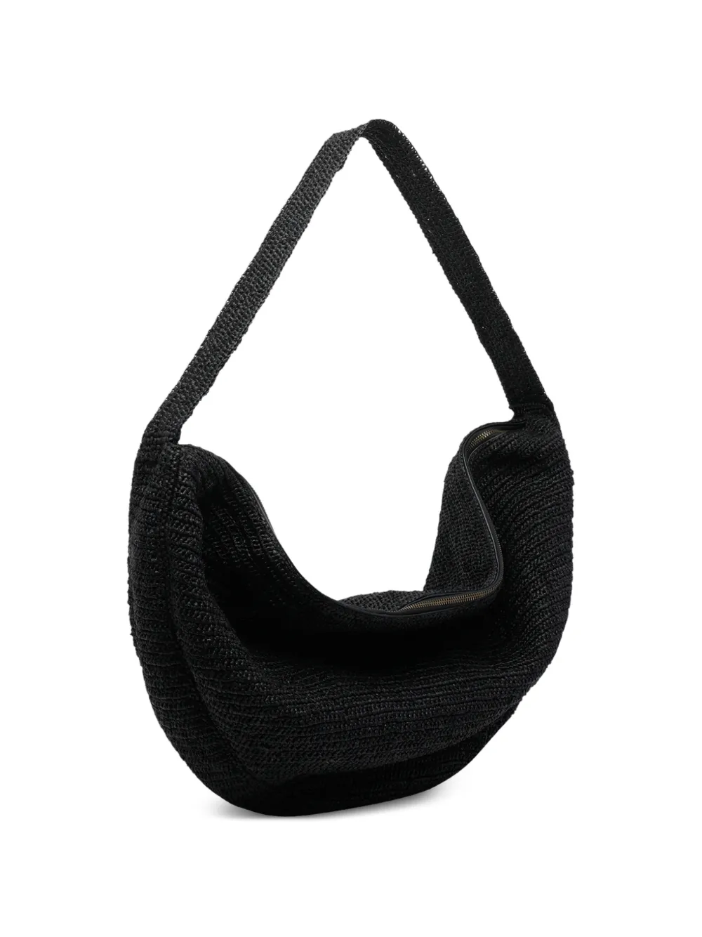 Vibe Zip Raffia Shoulder Bag