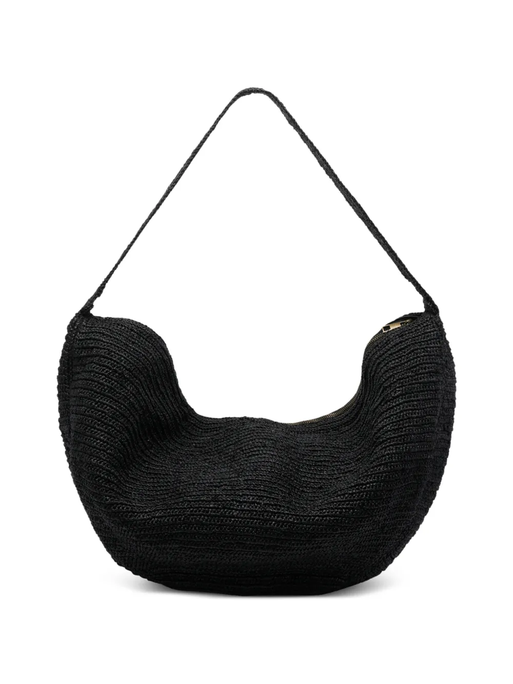 Vibe Zip Raffia Shoulder Bag