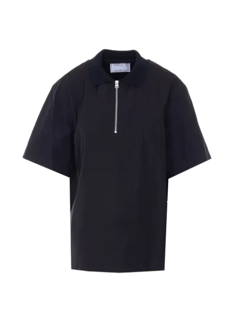 sacai zip short-sleeve polo shirt