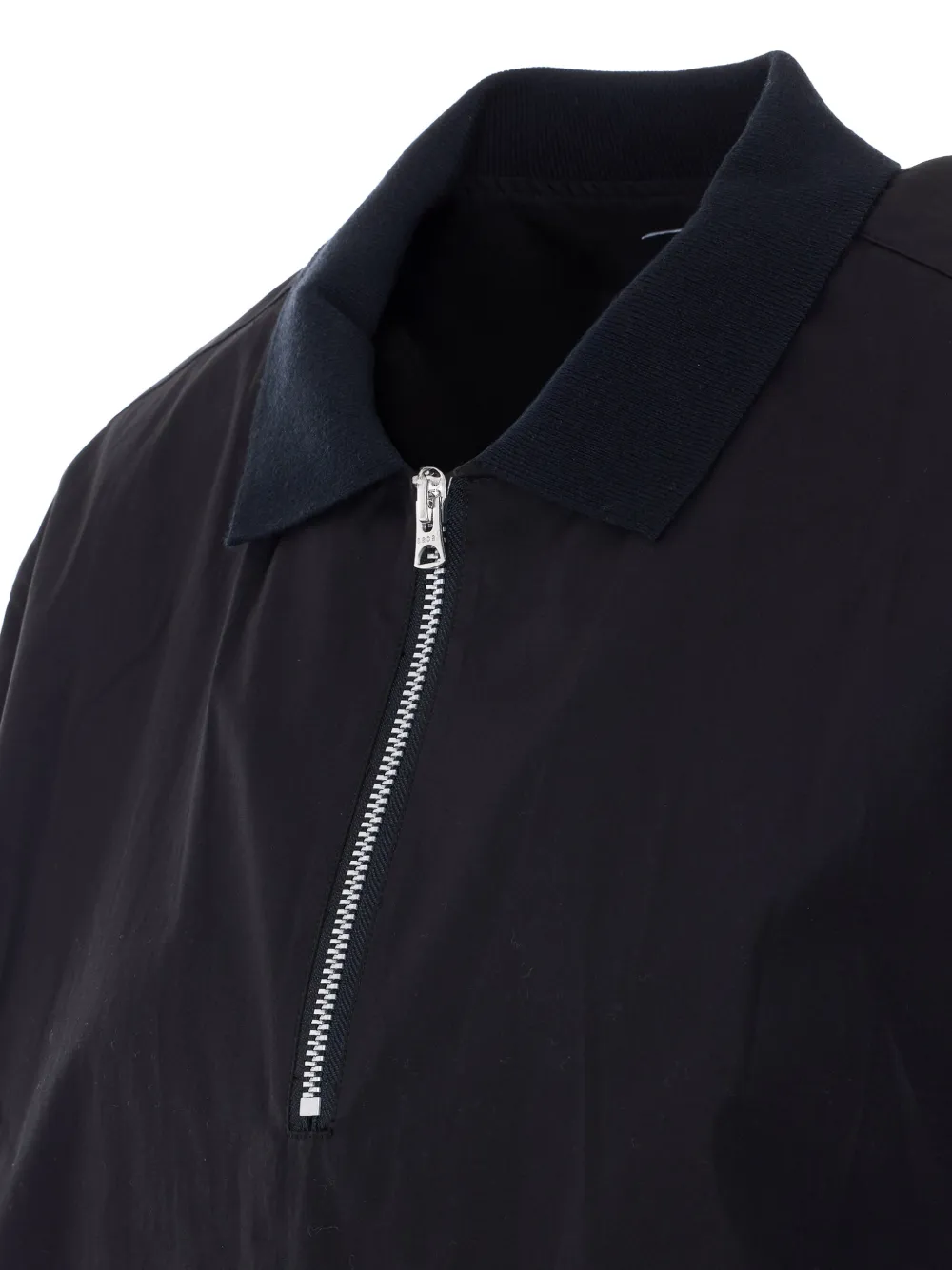 sacai Poloshirt met rits en korte mouwen Zwart