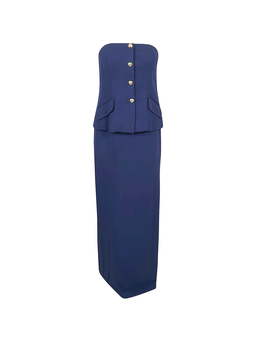 Lauren Ralph Lauren Strapless maxi-jurk Blauw
