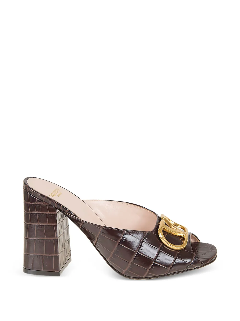 Valentino Garavani logo-detail heeled sandals - Marrone