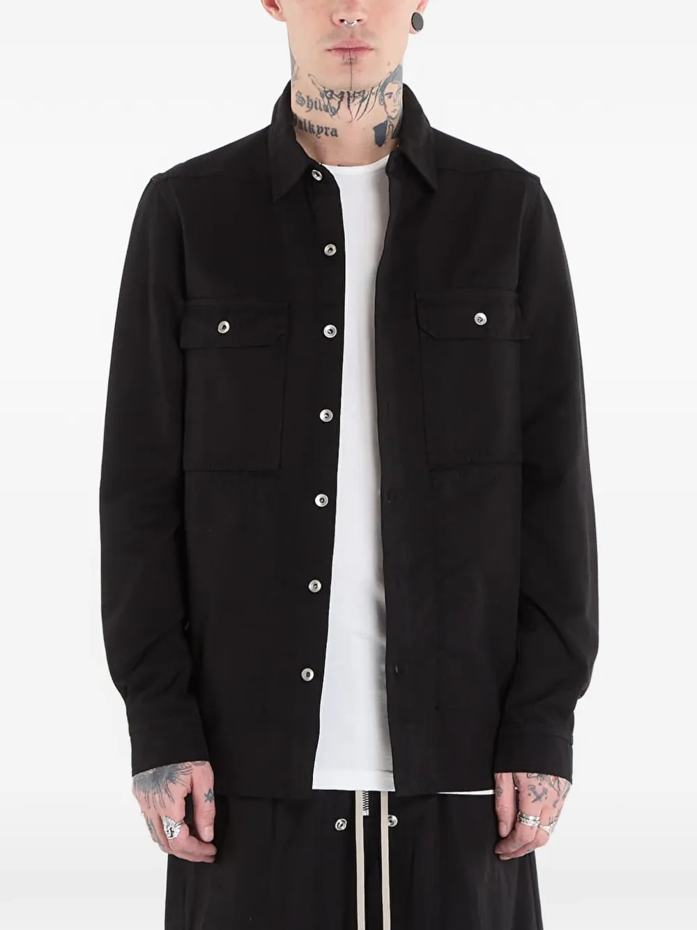 Rick Owens DRKSHDW Outershirt buttoned-up cotton jacket - Nero