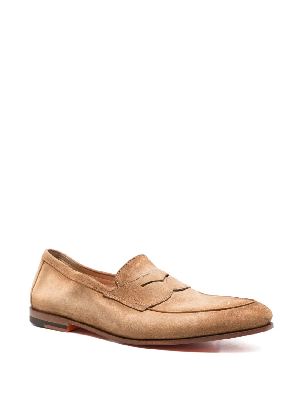 Santoni suede loafers Beige