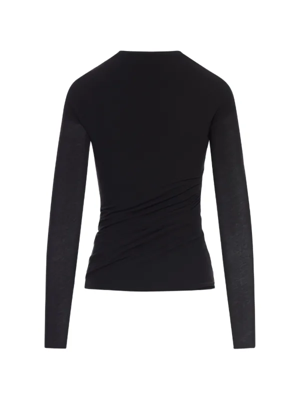 JIL SANDER ロゴ ロングスリーブ カットソー ブラック 美品 Jil Sander ロングスリーブ トップ | ブラック | FARFETCH JP