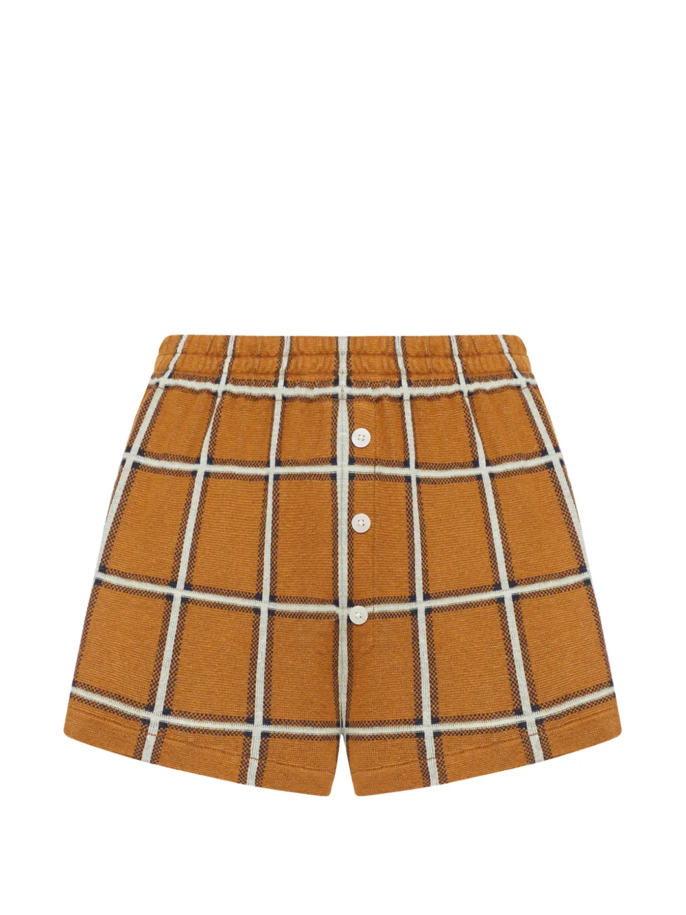 Guest In Residence plaid button shorts - Marrone