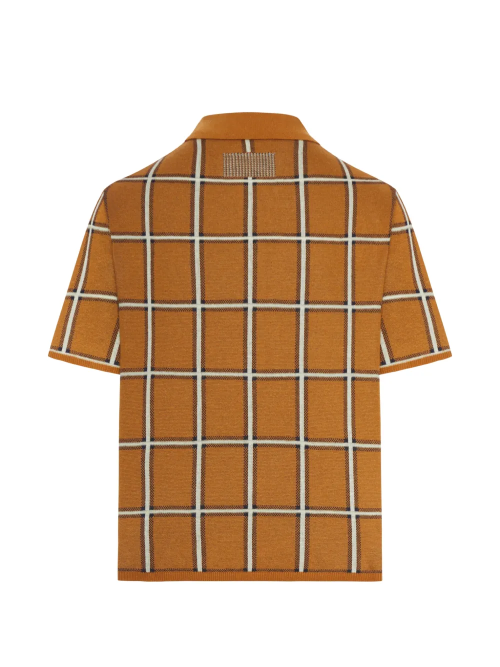  Guest In Residence Checked Collared Top - Orange 